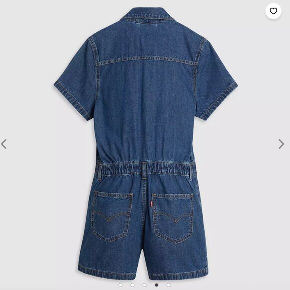 LEVI's Women's Type III Romper XS Denim Medium Wash Blue Button Pockets NWOT - Picture 4 of 14